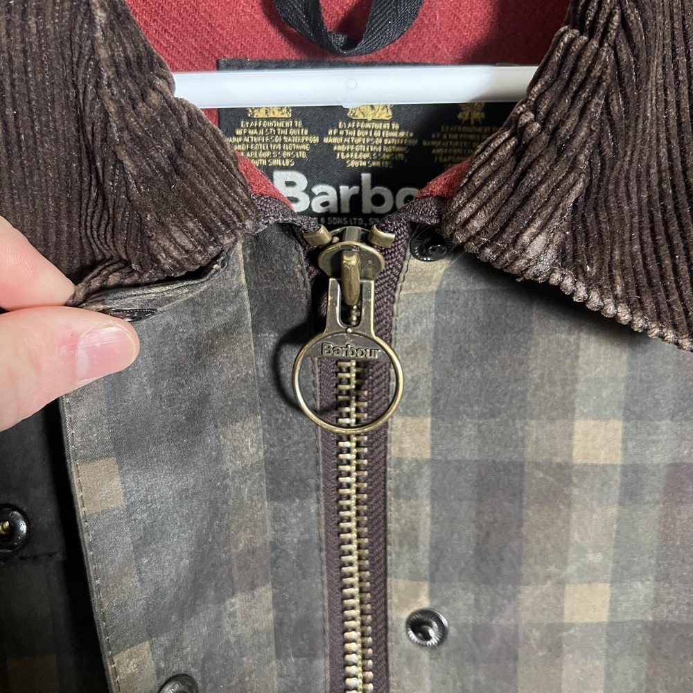 Barbour Ladies Winter Bedale Jacket Womens 18 Brown Waxed Check Fleece Lined - Picture 7 of 15